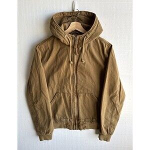 American Eagle Men’s Small Tan Canvas Chore Hooded Zip Jacket (Carhartt Style)